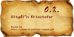 Oltyán Krisztofer névjegykártya